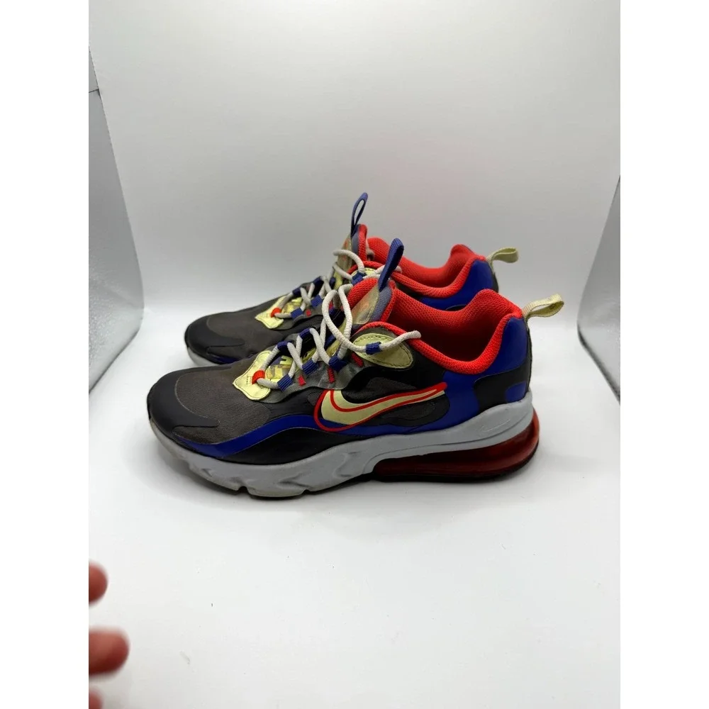 Nike Air Max 270 React GS Dunk It CT1630-001 Kids 3.5 Sneaker Gray Leather Shoes